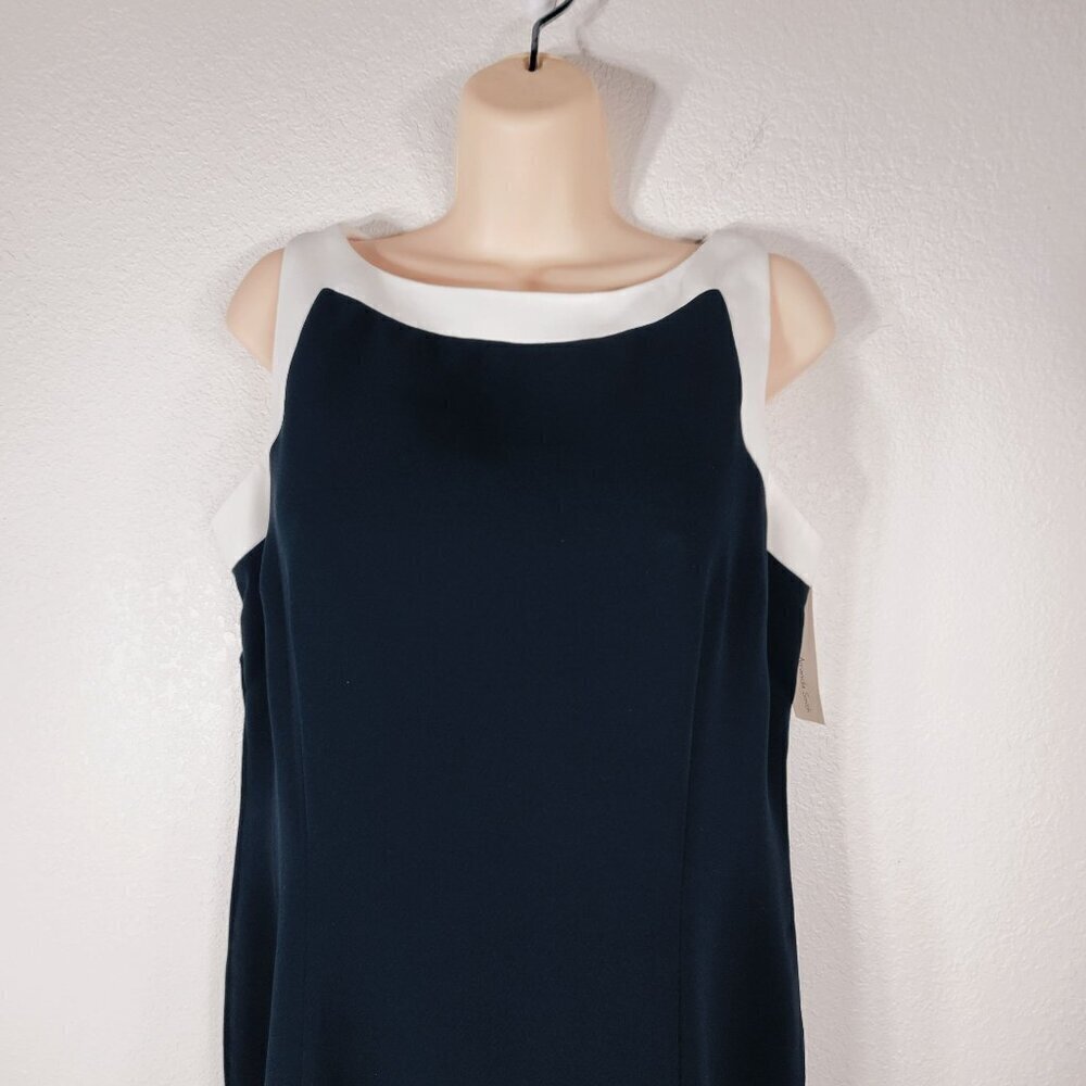 Amanda Smith Womens Black & White Sleeveless Sheath Dress Size 12 Stylish - Picture 9 of 12